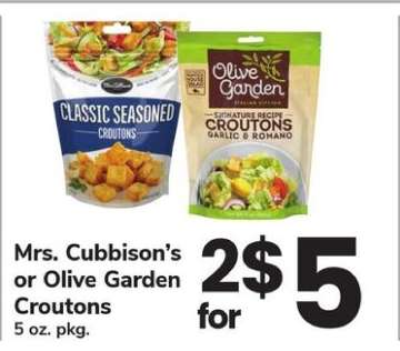 Mrs. Cubbison’s or Olive Garden Croutons