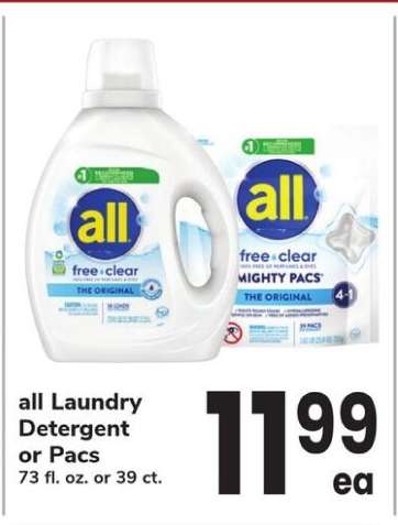 all Laundry Detergent or Pacs