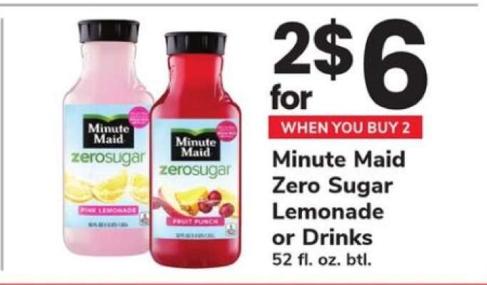 Minute Maid Zero Sugar Lemonade or Drinks