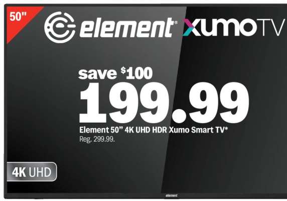 Element 50" 4K UHD HDR Xumo Smart TV