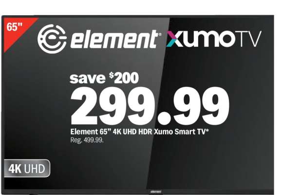 Element 65” 4K UHD HDR Xumo Smart TV