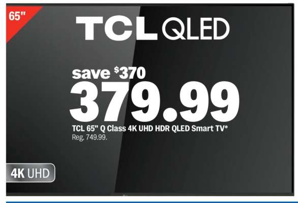 TCL 65” Q Class 4K UHD HDR QLED Smart TV