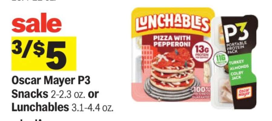Oscar Mayer P3 Snacks or Lunchables
