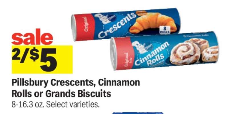 Pillsbury Crescents, Cinnamon Rolls or Grands Biscuits