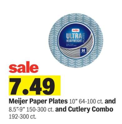 Meijer Paper Plates and Cutlery Combo