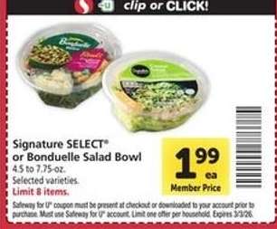 Signature SELECT or Bonduelle Salad Bowl