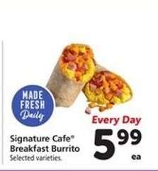Signature Cafe Breakfast Burrito