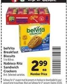belVita Breakfast Biscuits / Nabisco Ritz Sandwich Crackers