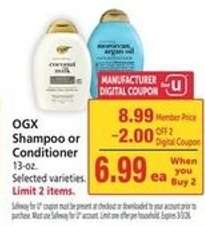 OGX SHAMPOO OR CONDITIONER