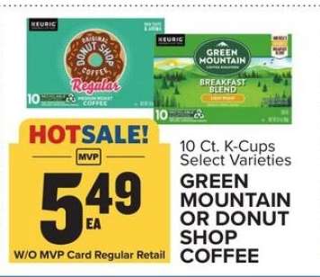 Green Mountain or Donut Shop Coffee