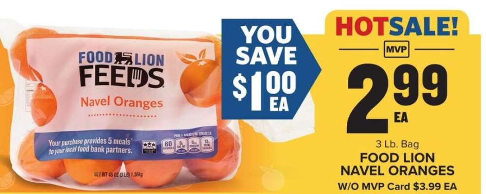 FOOD LION NAVEL ORANGES