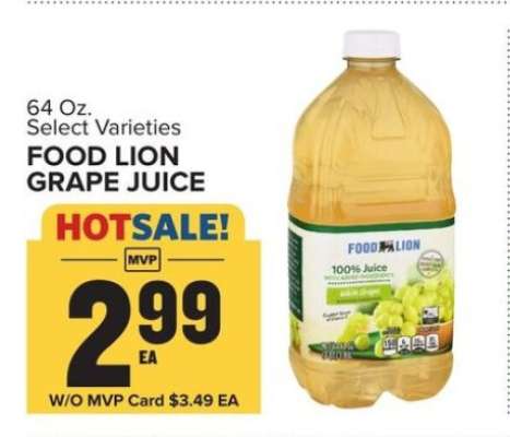 FOOD LION GRAPE JUICE