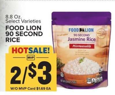 FOOD LION 90 SECOND RICE