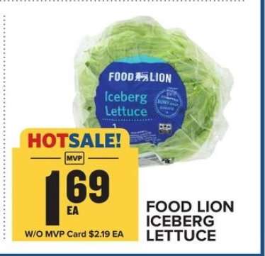 FOOD LION ICEBERG LETTUCE