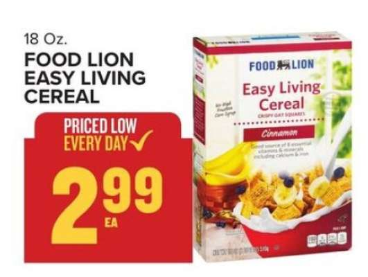 FOOD LION EASY LIVING CEREAL