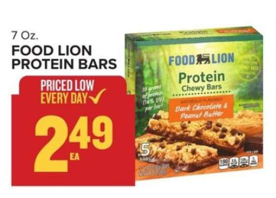 FOOD LION PROTEIN BARS