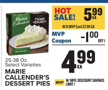 MARIE CALLENDER'S DESSERT PIES
