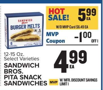 Sandwich Bros. Pita Snack Sandwiches