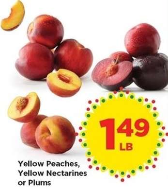 Yellow Peaches, Yellow Nectarines or Plums