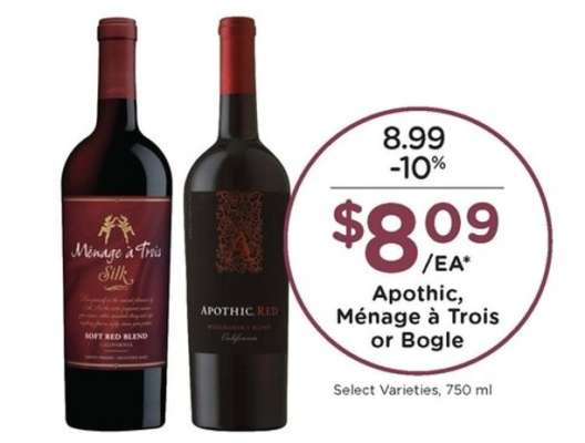 Apothic, Ménage à Trois or Bogle