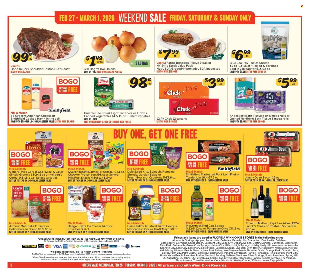 Winn Dixie ad - 02/25/2026 - 03/03/2026. Page 8