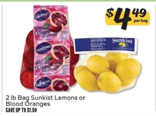 2 lb Bag Sunkist Lemons or Blood Oranges