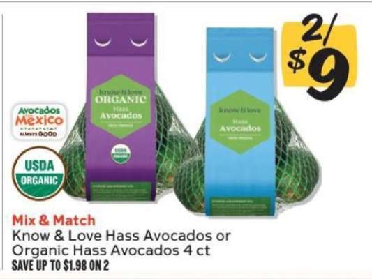 Know & Love Hass Avocados or Organic Hass Avocados