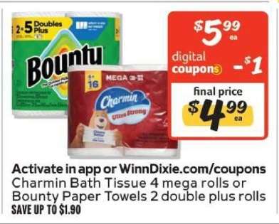 Charmin Bath Tissue or Bounty Paper Towels