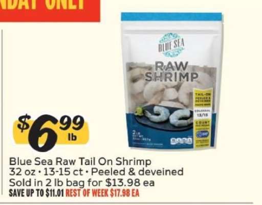 Blue Sea Raw Tail On Shrimp