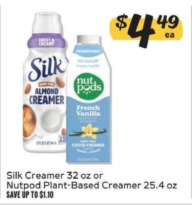 Silk Creamer or Nutpod Plant-Based Creamer