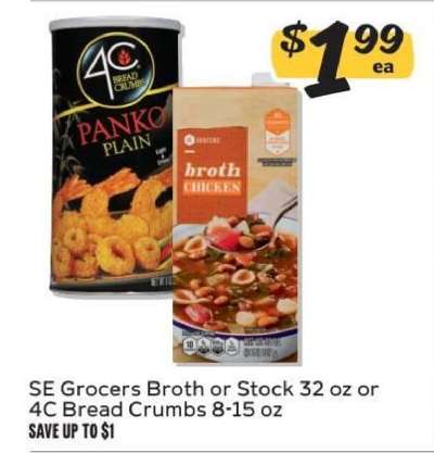 SE Grocers Broth or Stock or 4C Bread Crumbs