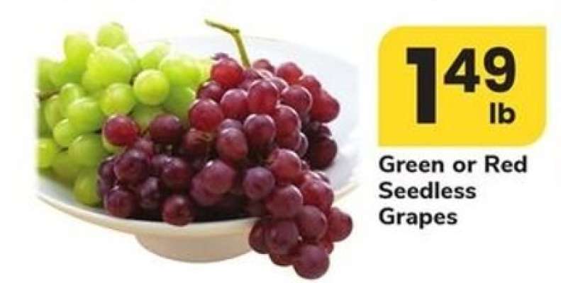 Green or Red Seedless Grapes