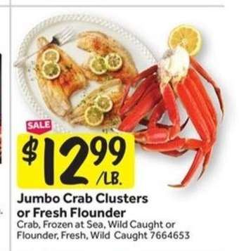 Jumbo Crab Clusters or Fresh Flounder