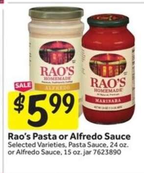 Rao's Pasta or Alfredo Sauce