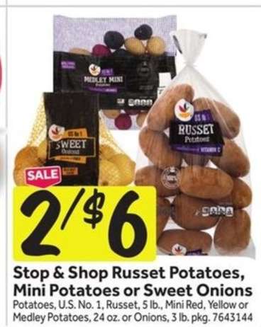 Stop & Shop Russet Potatoes, Mini Potatoes or Sweet Onions
