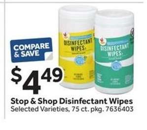 Stop & Shop Disinfectant Wipes