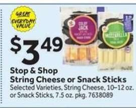 Stop & Shop String Cheese or Snack Sticks