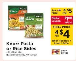 Knorr Pasta or Rice Sides