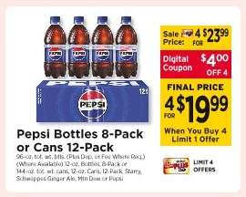 Pepsi Bottles 8-Pack or Cans 12-Pack