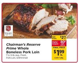 Chairman's Reserve Prime Whole Boneless Pork Loin