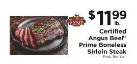 Certified Angus Beef Prime Boneless Sirloin Steak