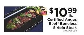 Certified Angus Beef Boneless Sirloin Steak