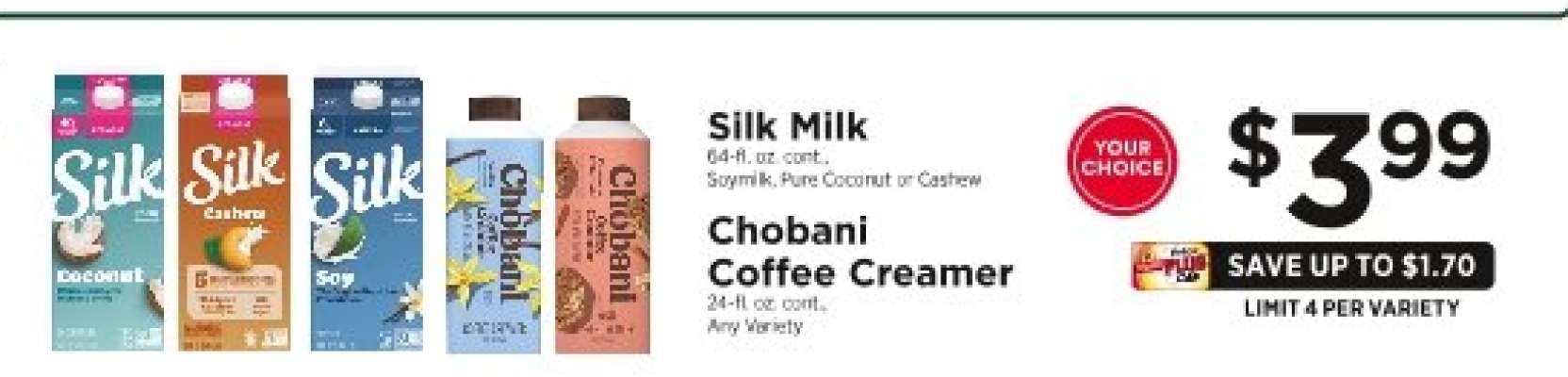 Silk Milk / Chobani Coffee Creamer