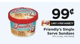Friendly's Single Serve Sundaes