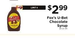 Fox's U-Bet Chocolate Syrup