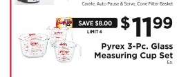 Pyrex 3-Pc. Glass Measuring Cup Set
