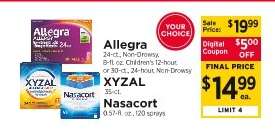 Allegra, XYZAL, Nasacort