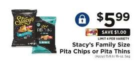 Stacy's Family Size Pita Chips or Pita Thins