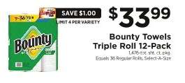 Bounty Towels Triple Roll 12-Pack