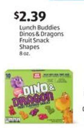 Lunch Buddies Dinos & Dragons Fruit Snack Shapes
